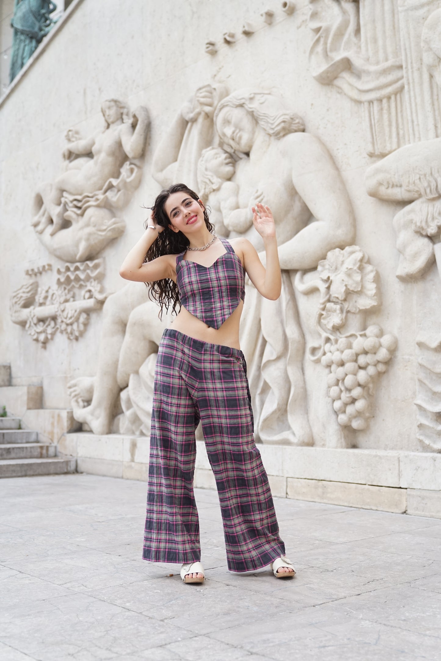 Habi tartan top