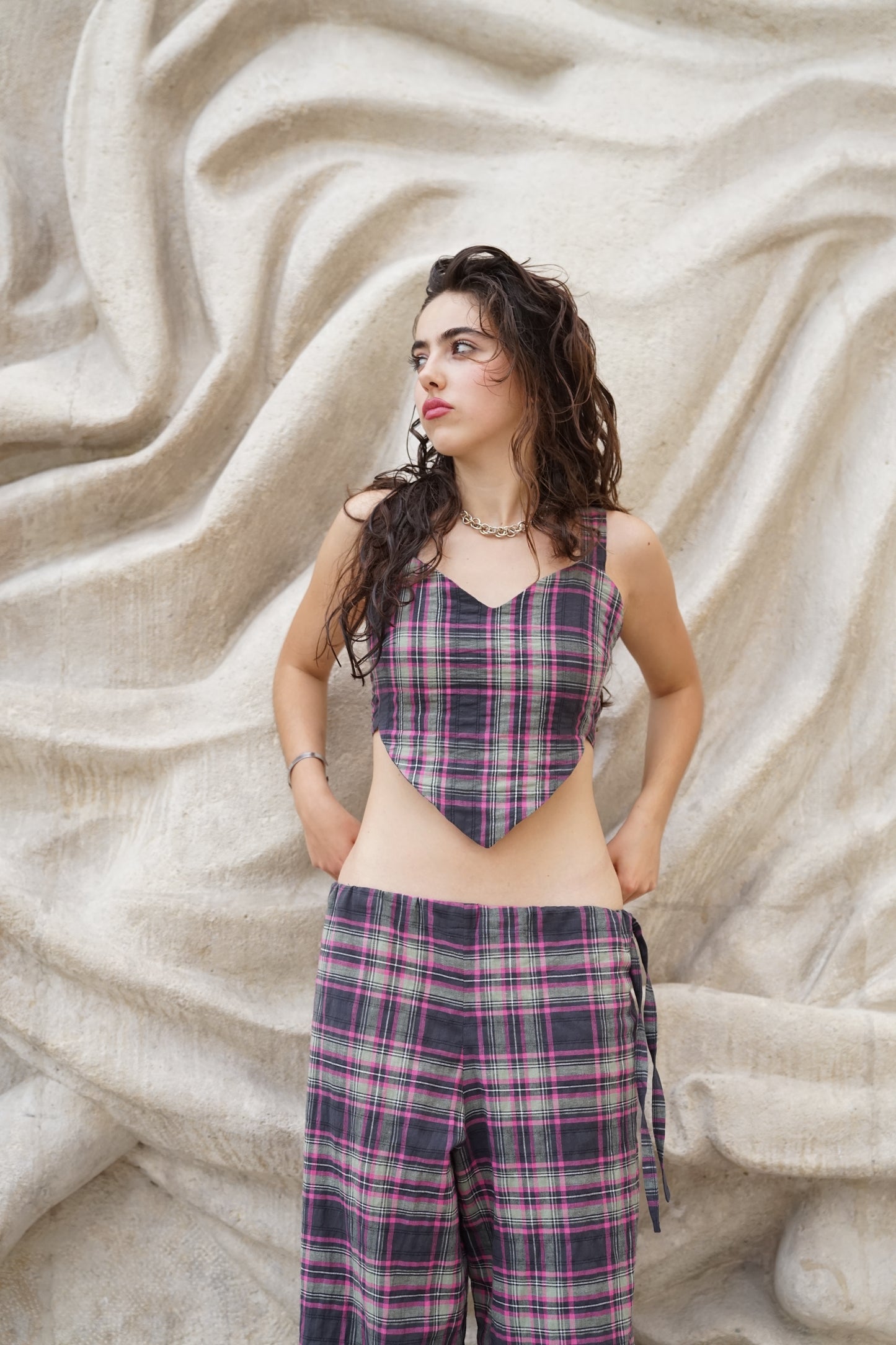 Habi tartan top