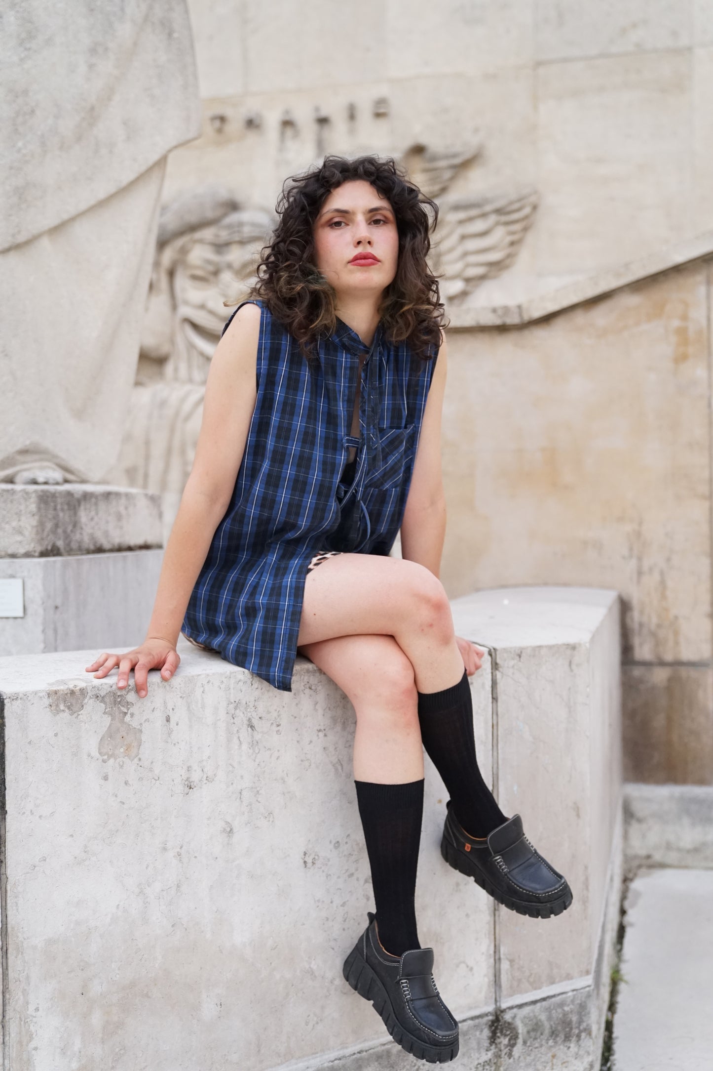 La chemise June bleue à carreaux
