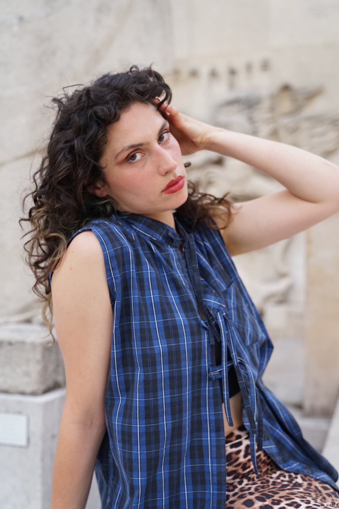 La chemise June bleue à carreaux