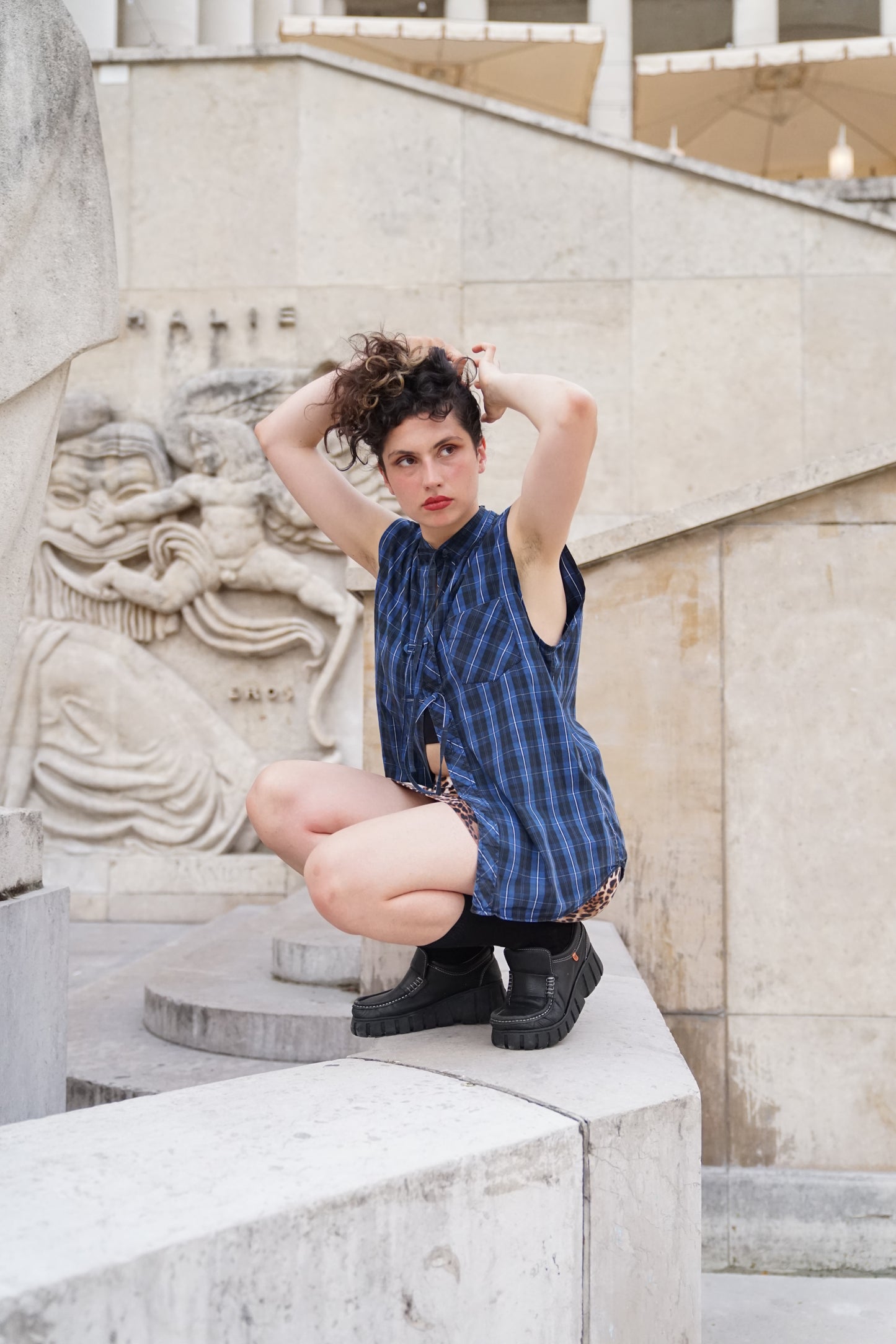 La chemise June bleue à carreaux