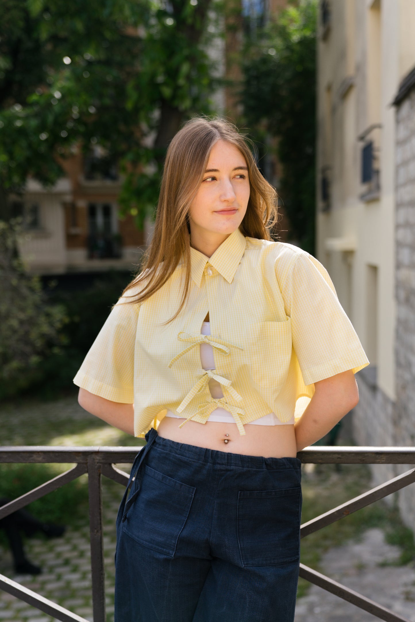 Le chemise May jaune à carreaux