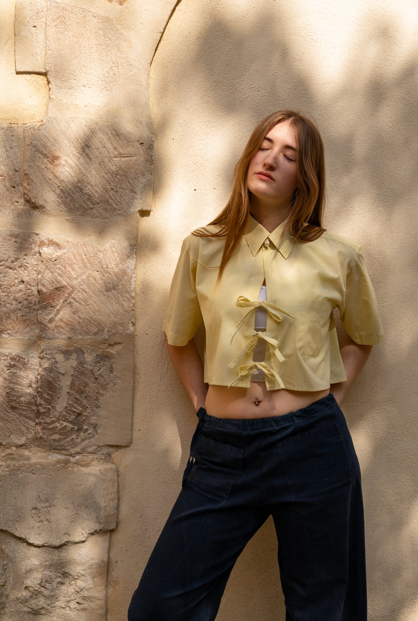 Le chemise May jaune à carreaux