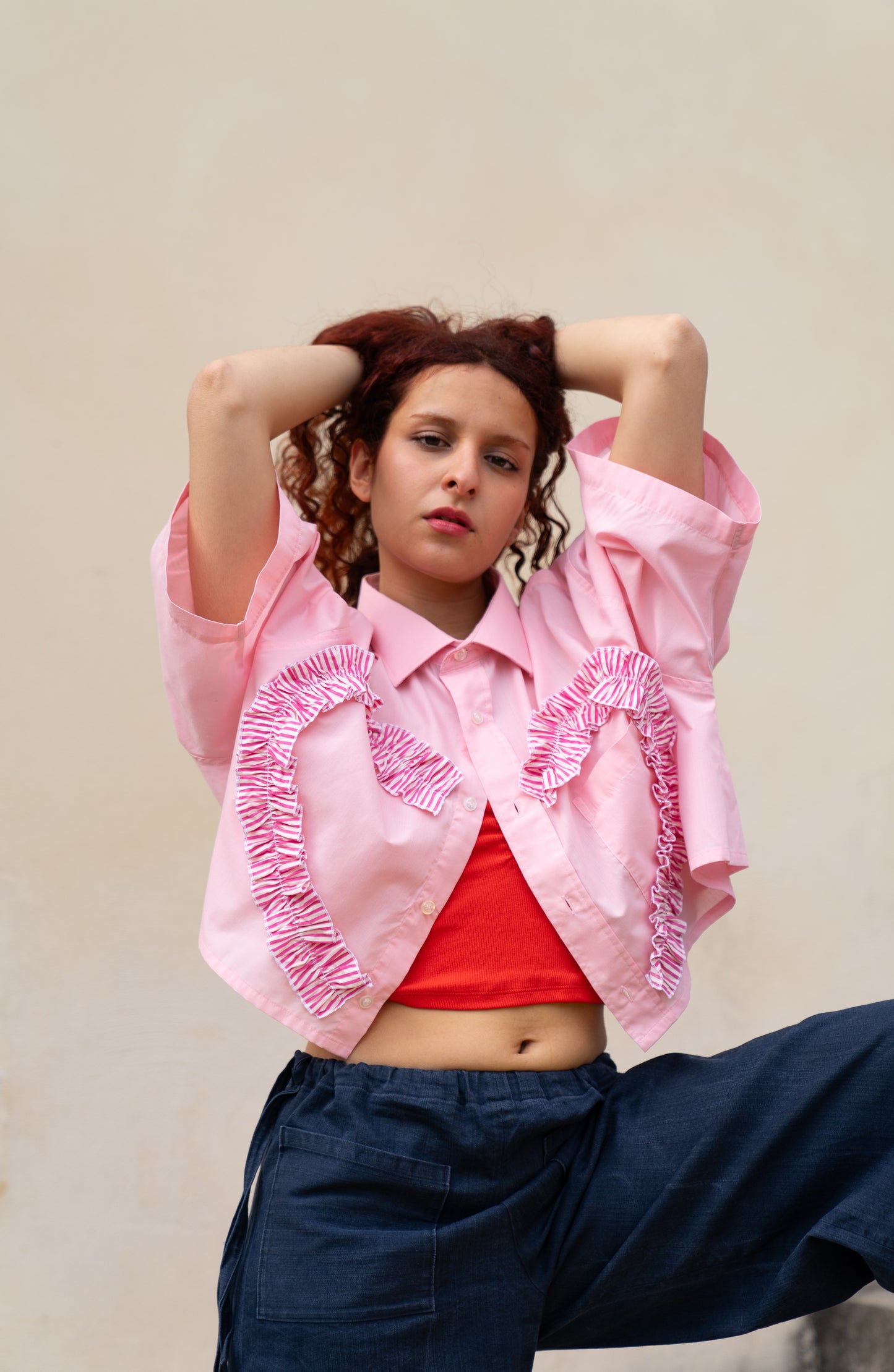 La chemise Habi rose