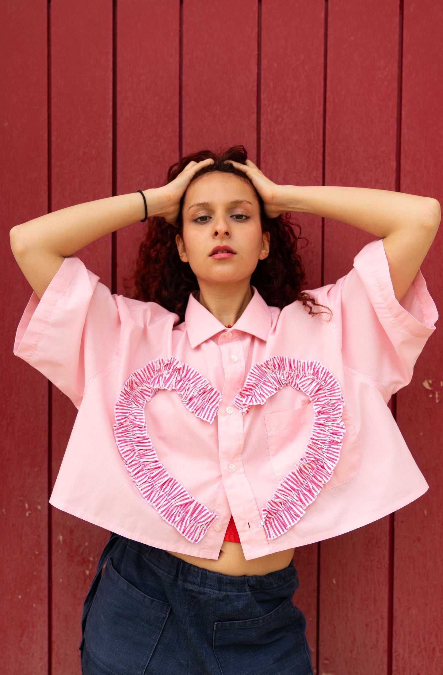 La chemise Habi rose