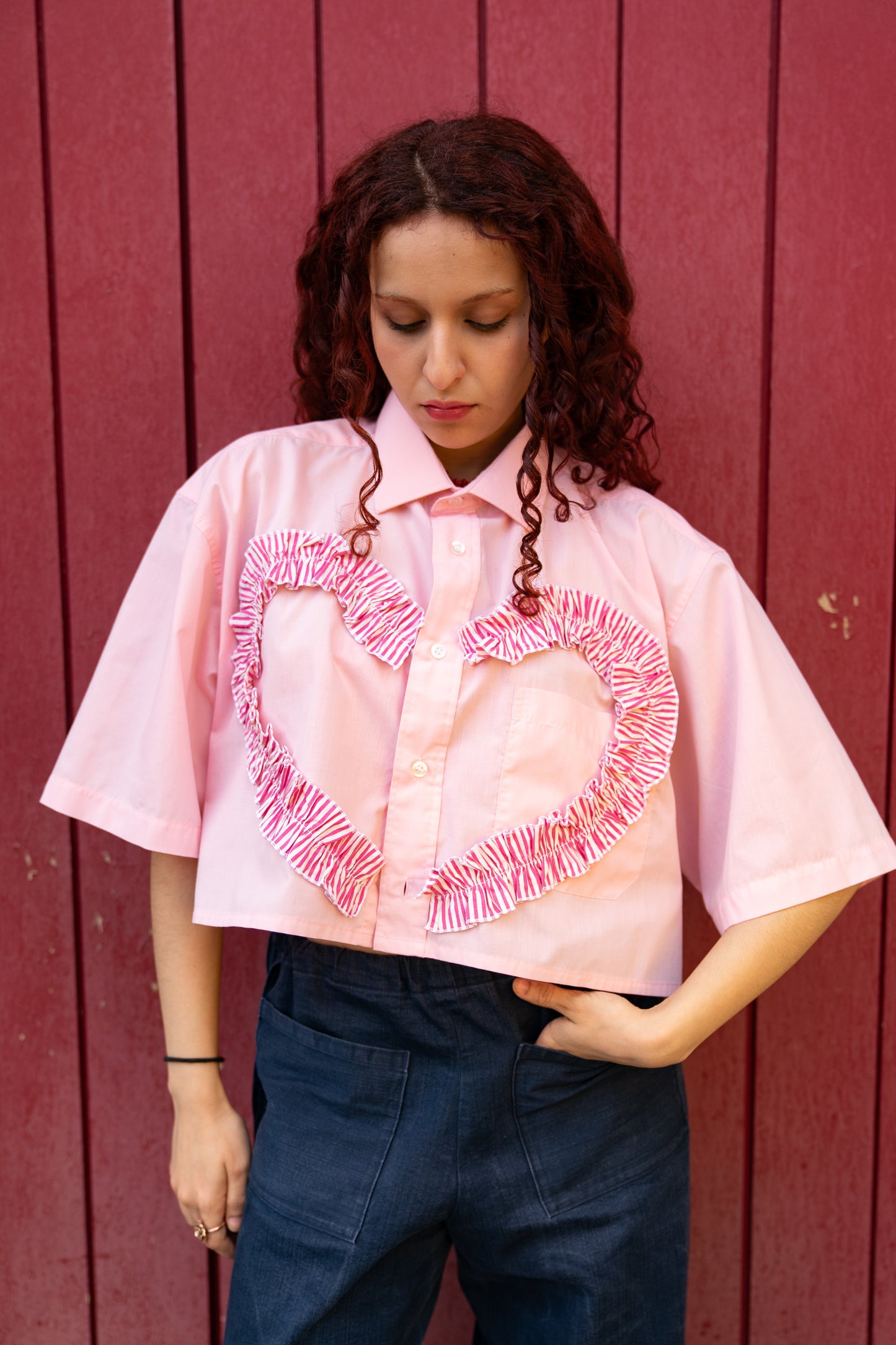 La chemise Habi rose