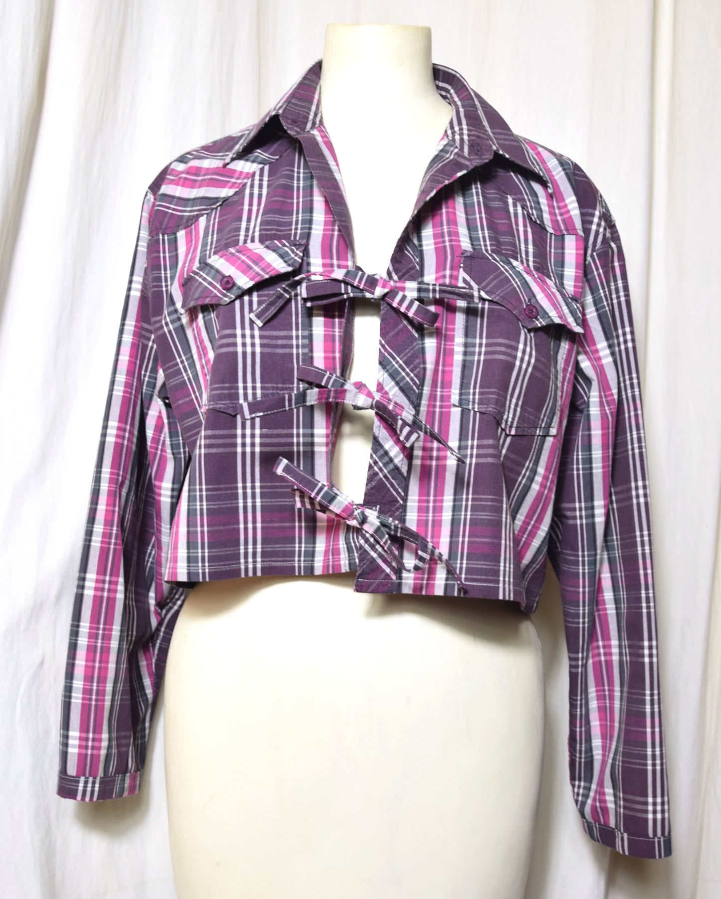 La chemise May à carreaux violette et rose