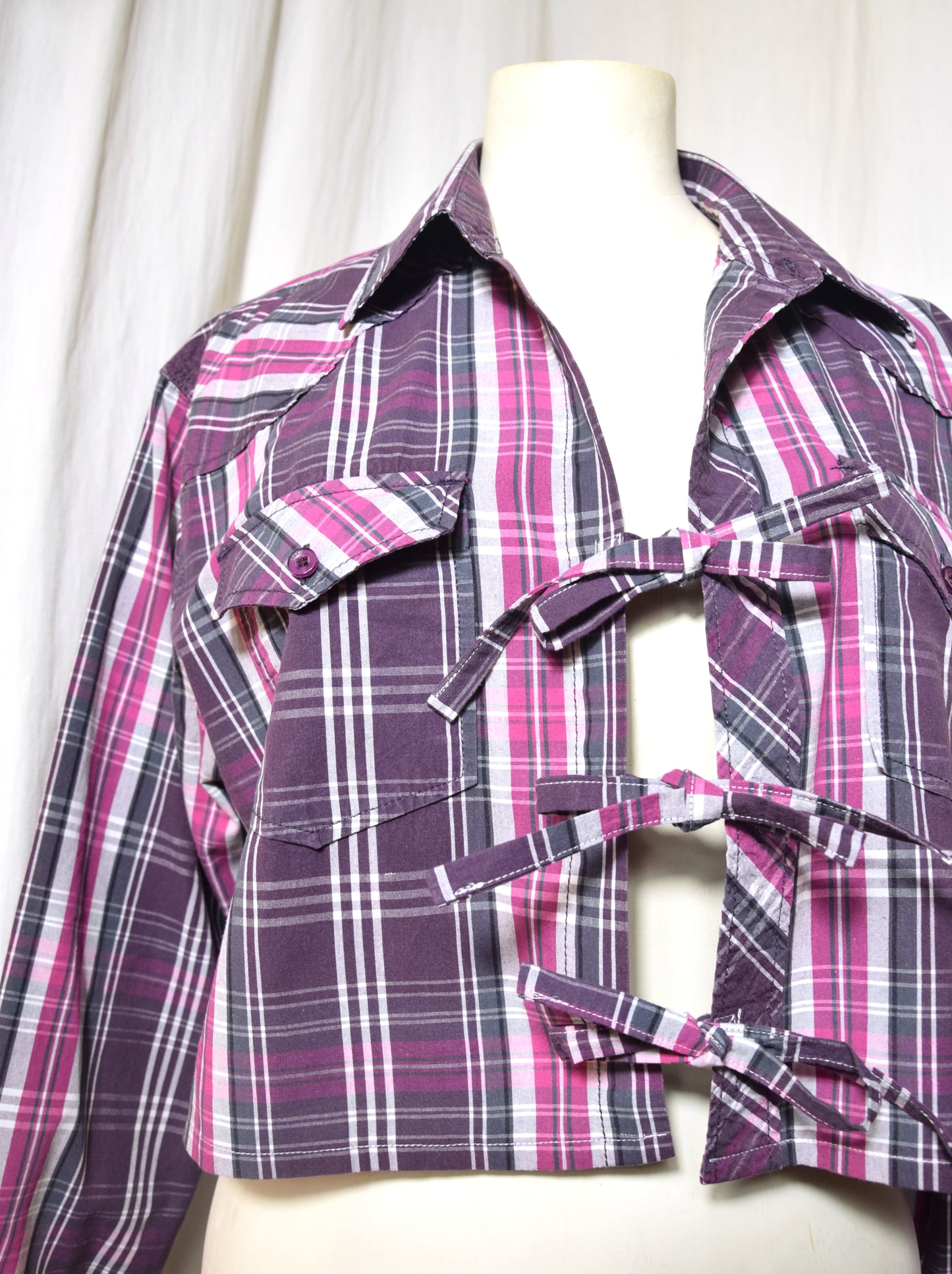 La chemise May à carreaux violette et rose