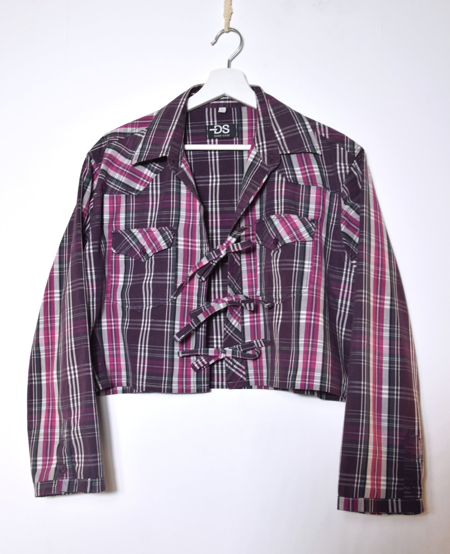 La chemise May à carreaux violette et rose