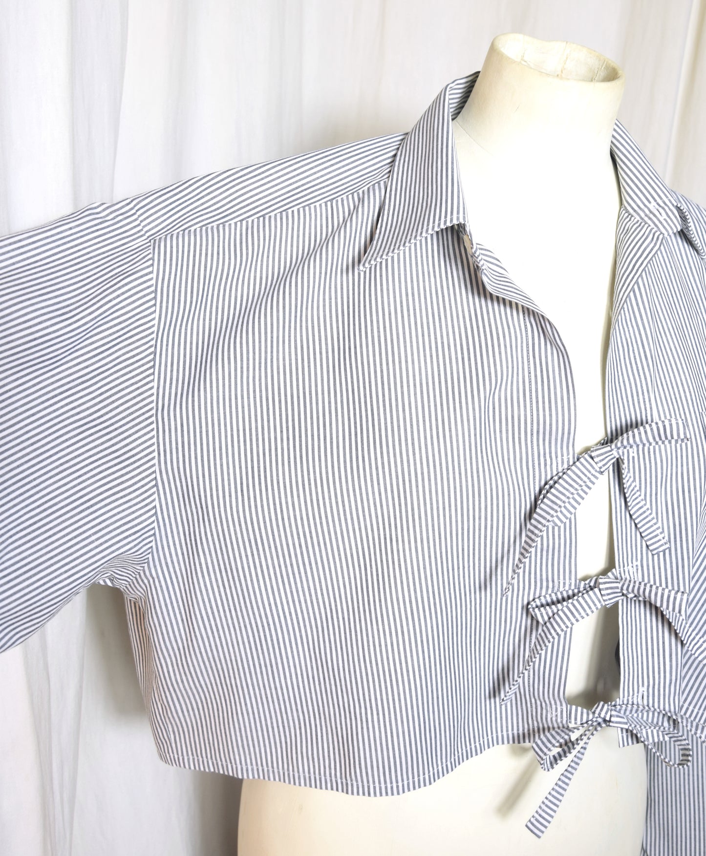 La chemise May à rayures gris/blanc