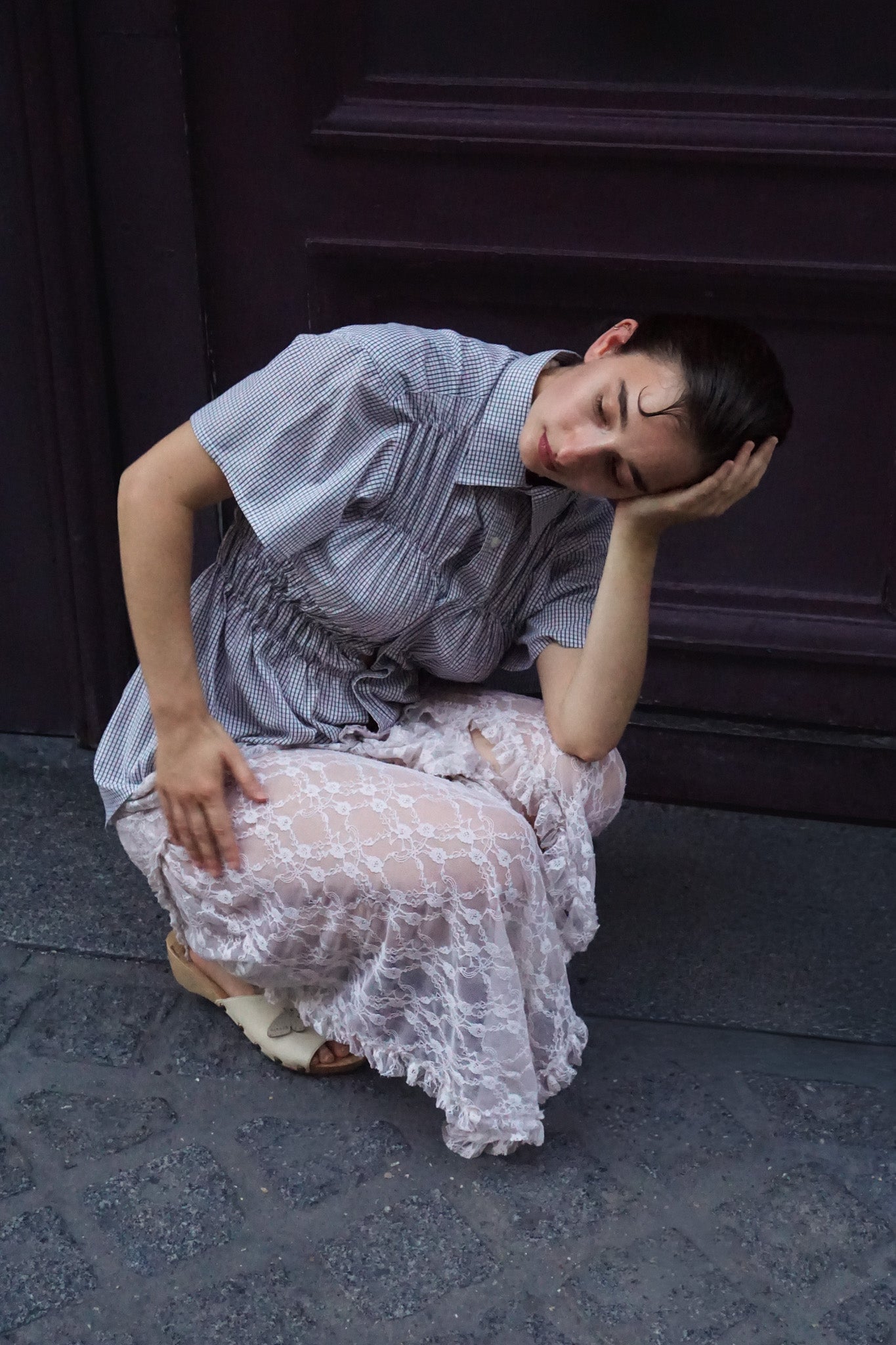 Chemise Romy blanche à carreaux