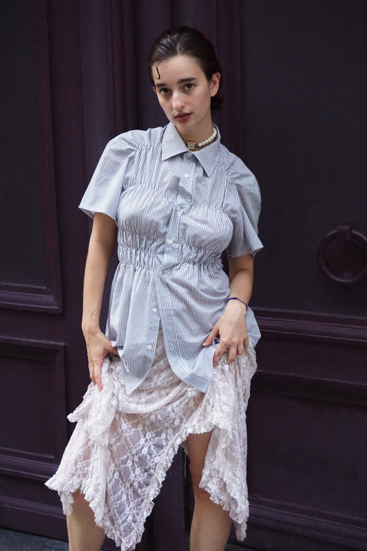 Chemise Romy blanche à carreaux