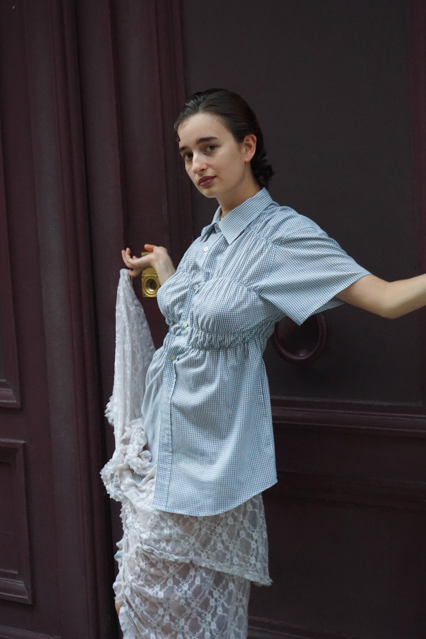Chemise Romy blanche à carreaux
