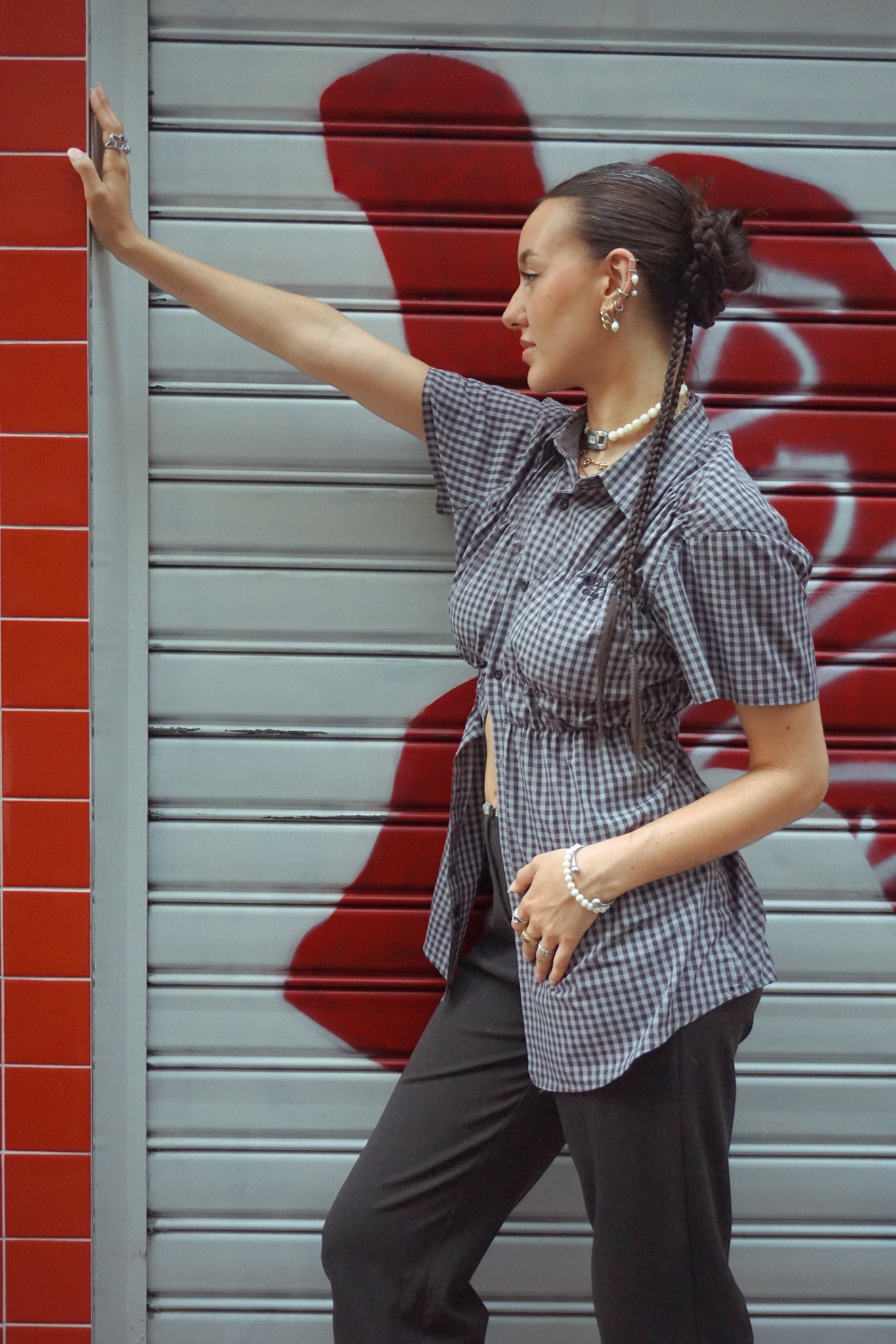 Chemise Romy grise à carreaux