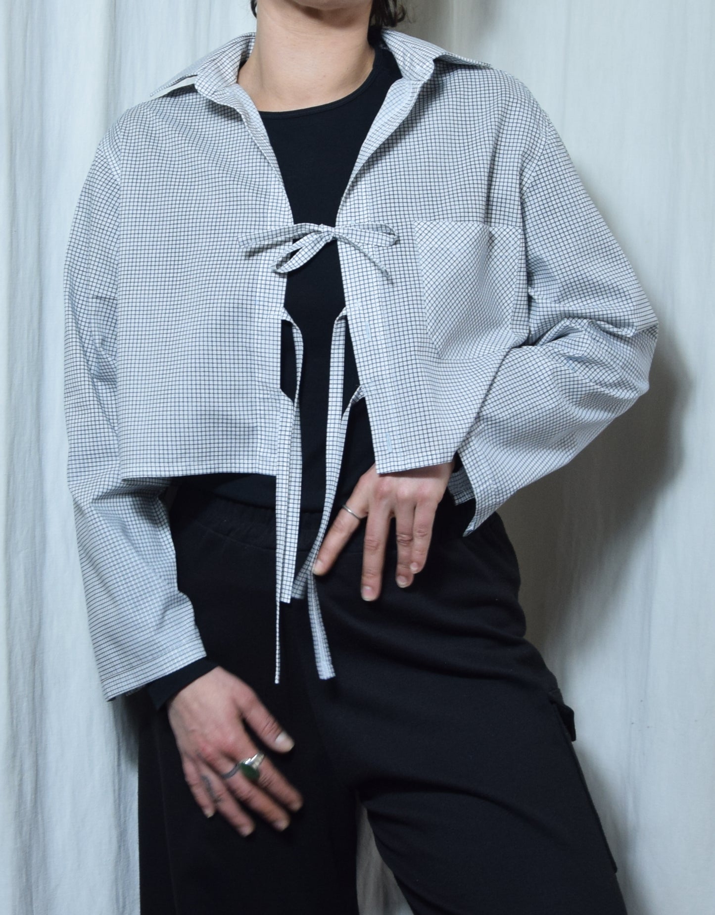 La chemise May blanche à carreaux