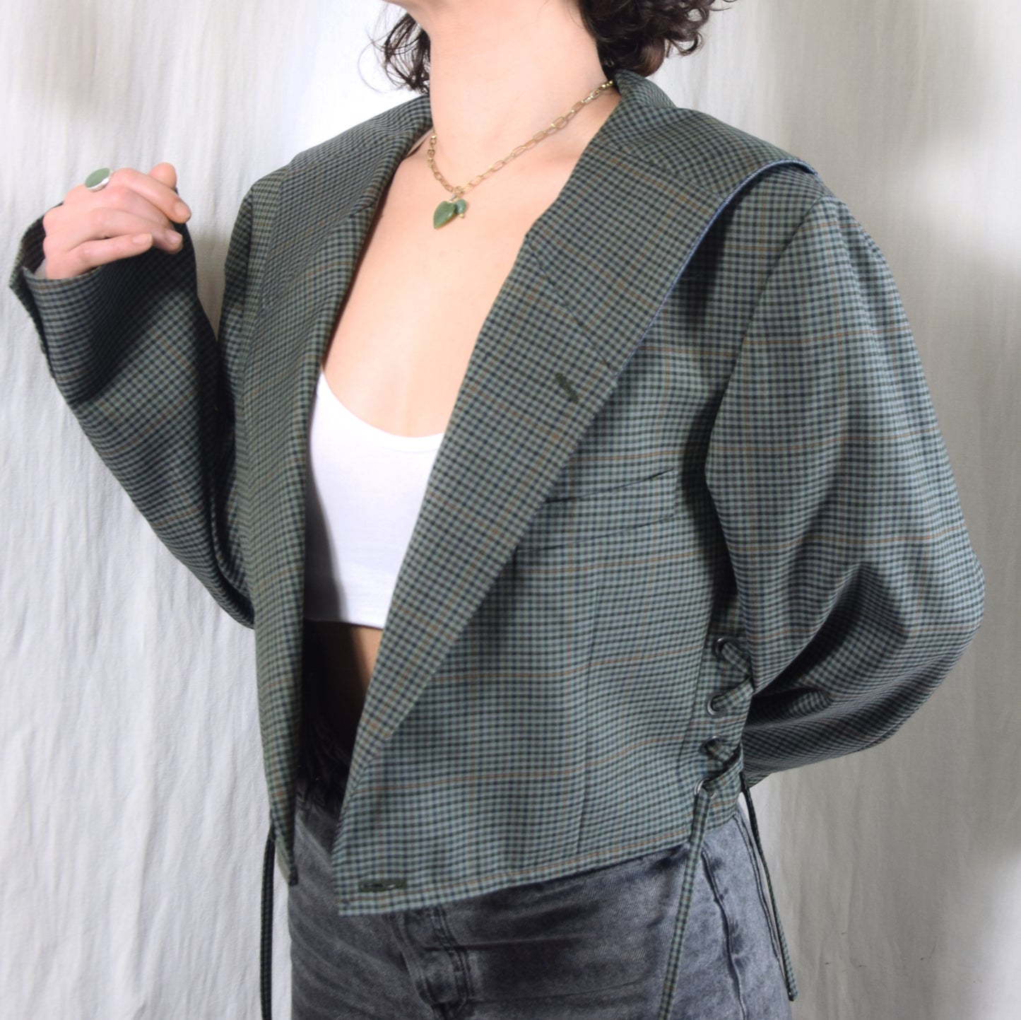 The Dani jacket in checkered green